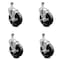 Service Caster 5 Inch Soft Rubber Wheel Swivel 1/2 Inch Threaded Stem Caster Set with Brake SCC SCC-TS20S514-SRS-TLB-121315-4 - alternate 1